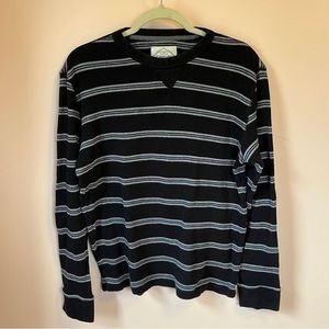 ST. JOHN'S BAY Mens Crew Neck Long Sleeve 100% Cotton Striped Thermal XL